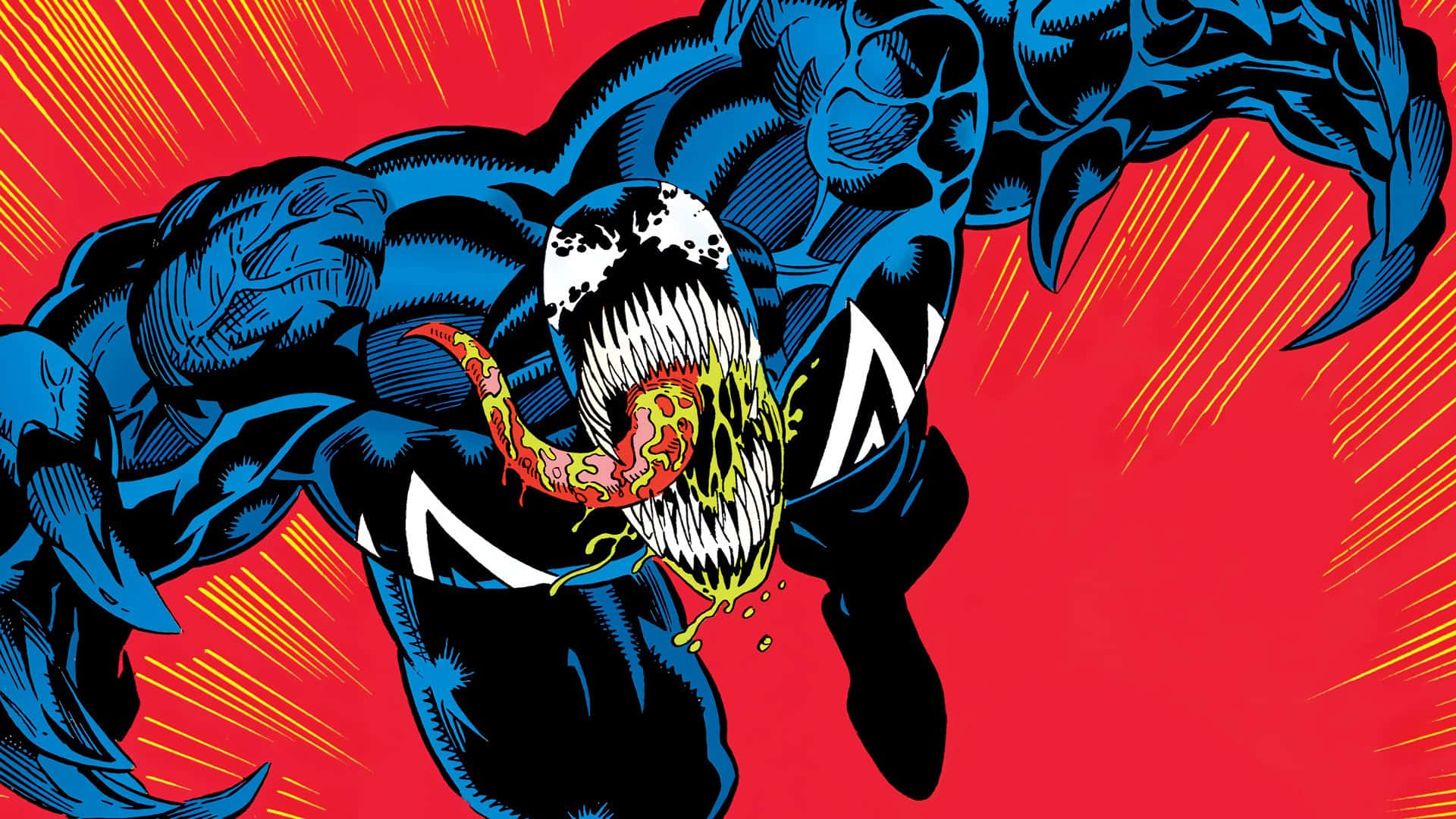Venom Comic Book Action Scene Wallpaper