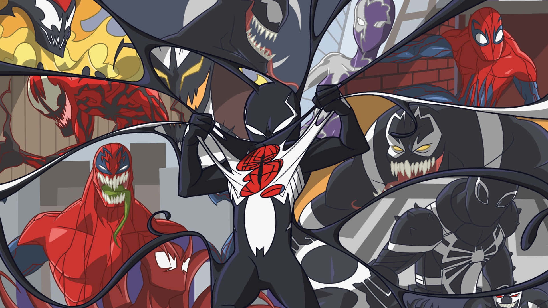 Venom unleashed - an iconic comic book moment Wallpaper