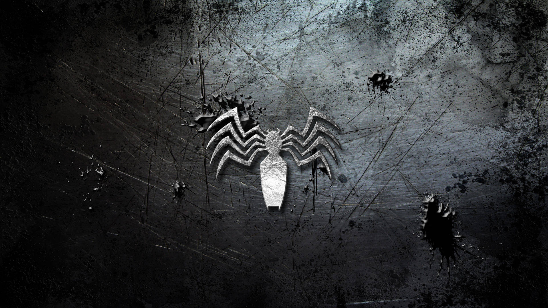 Venom Film Hvid Spider Logo Wallpaper