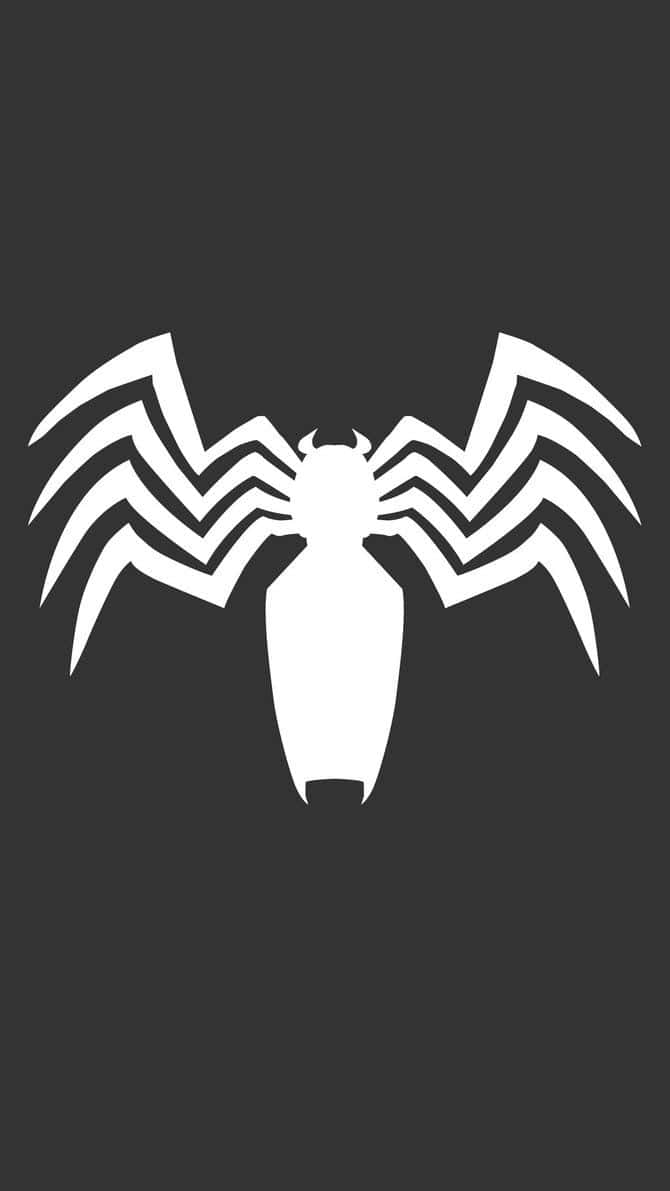 Menacing Venom Logo on a Black Background Wallpaper