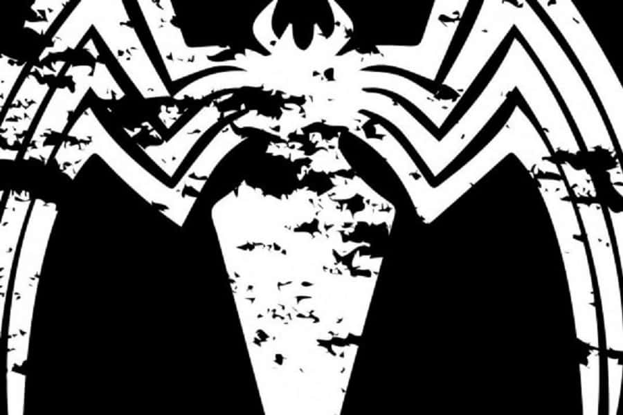 Striking black and white Venom logo Wallpaper