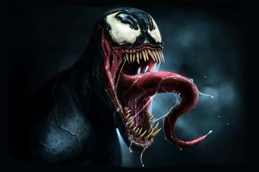 Venom Logo on a Dark Abstract Background Wallpaper