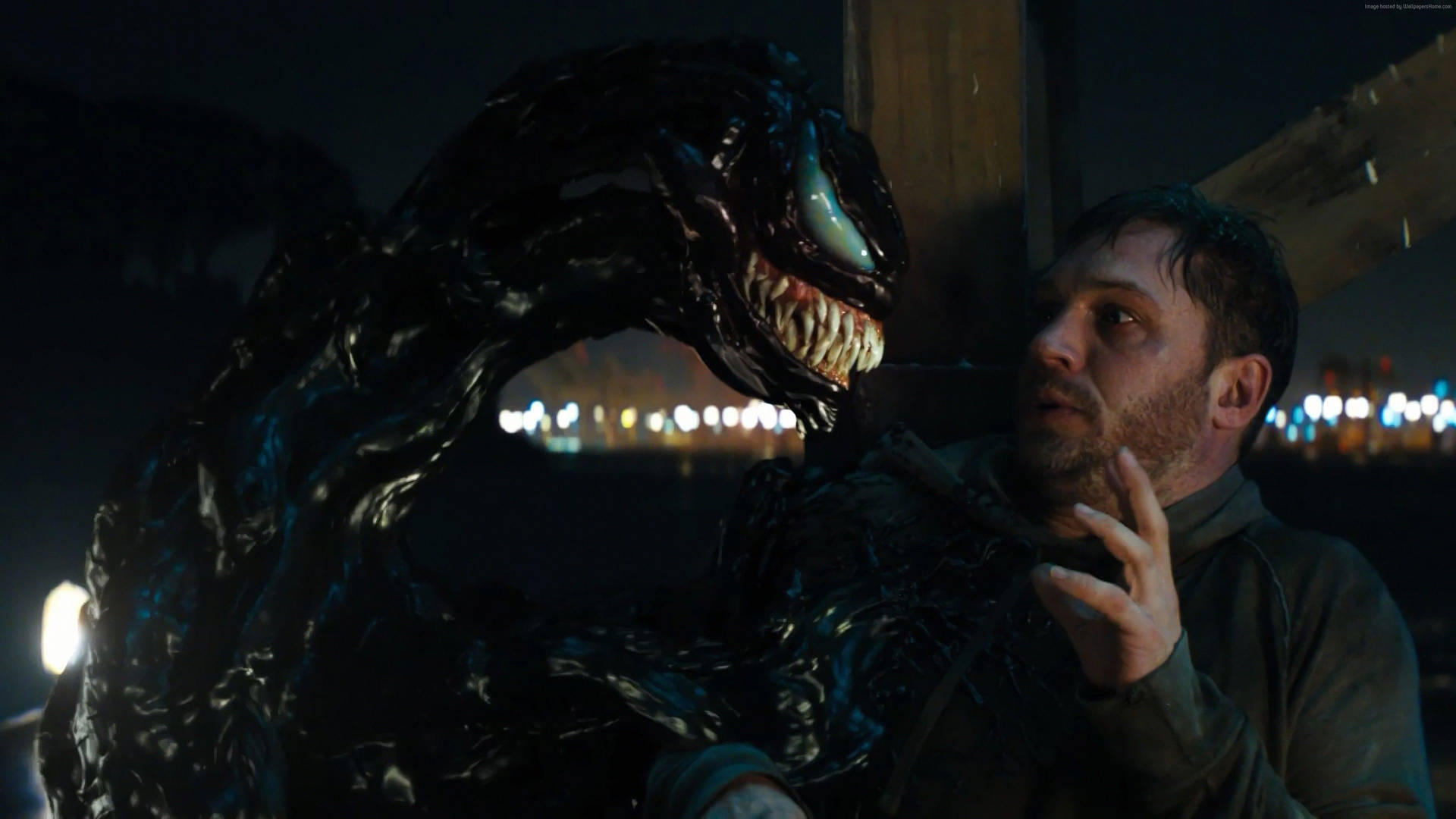 Venom Movie Eddie Arguing With Venom Wallpaper