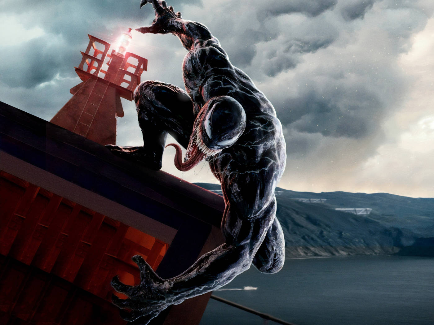Venom Movie Fight Scene Wallpaper