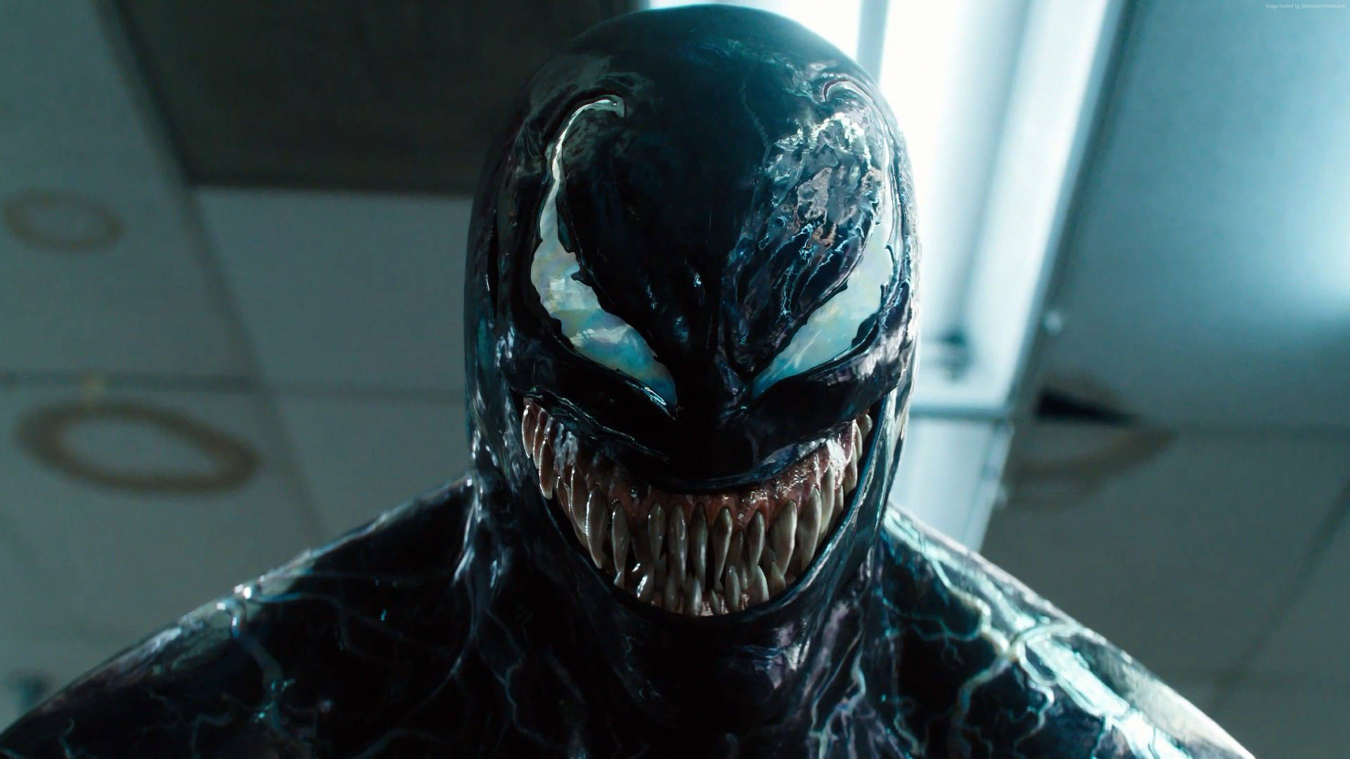 Venom Movie Grinning Menacingly Wallpaper
