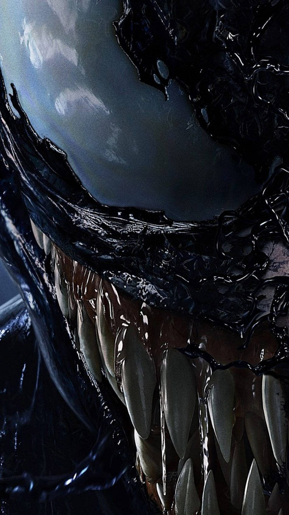 Venom Movie Shiny White Eyes Wallpaper