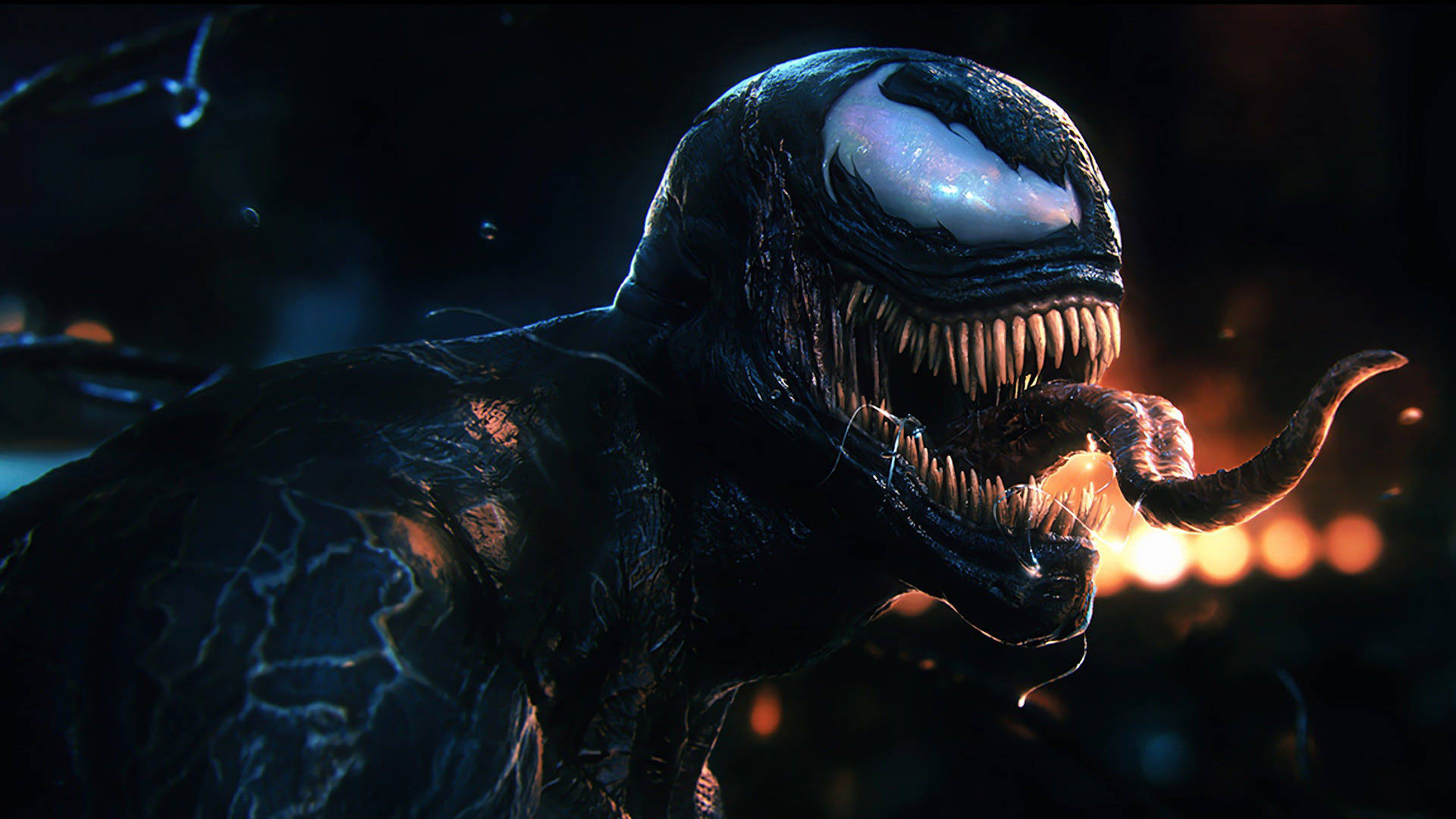 Venom Movie Venom With Gaping Mouth Wallpaper