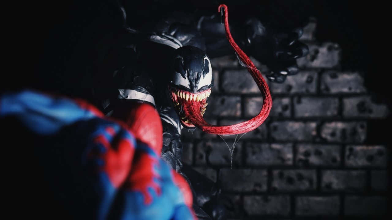 Venom, den farligt kraftfulde symbiont fra Spider-Man tegneserier og film, dekorerer nu dit udstyr. Wallpaper