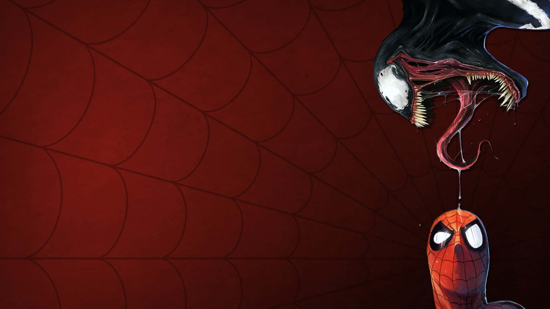 Symbiotisk symbolisme: Venom & Spider Man tapet Wallpaper