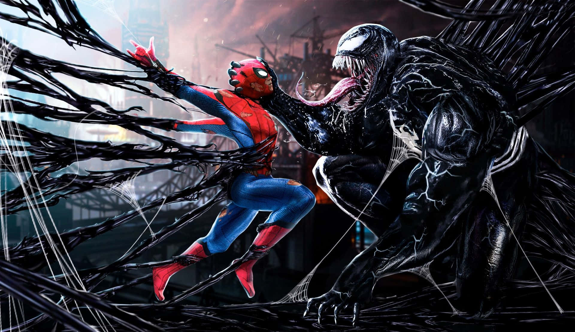 1. Venom Spindelmand Webtoon Tape Wallpaper