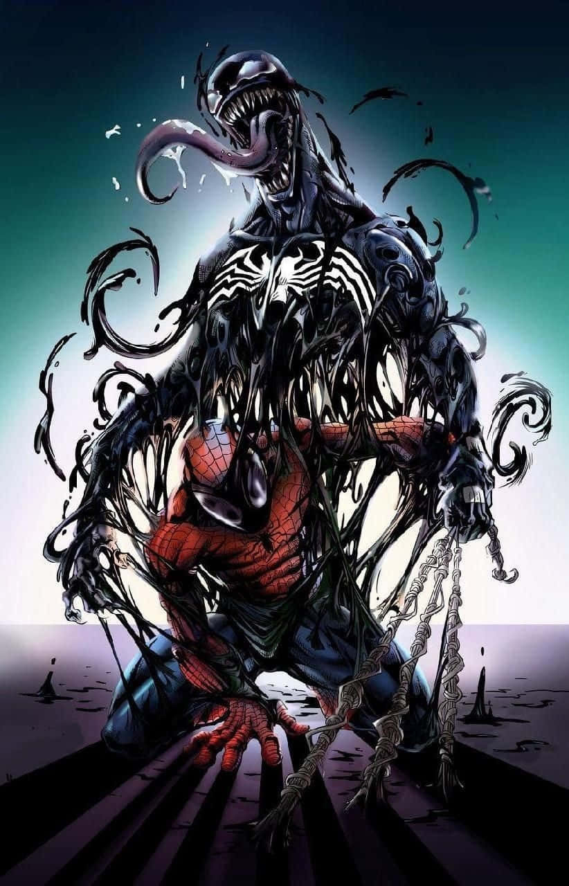 Venomspider Man, Superhjälten Anti-hjälten För Marvel-fans. Wallpaper
