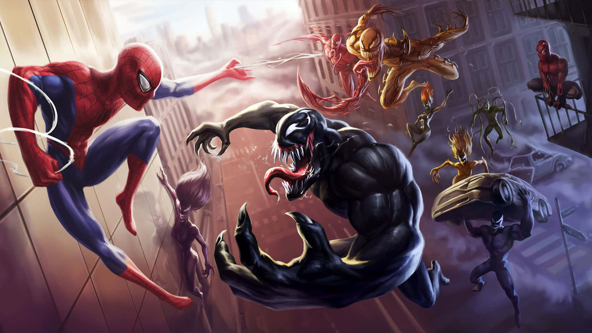 Glæden ved at blive Venom Spider Man Wallpaper