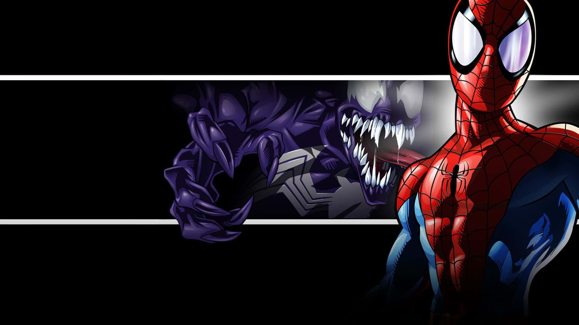 Giftiga Spider Man Mörkt Konstverk Wallpaper