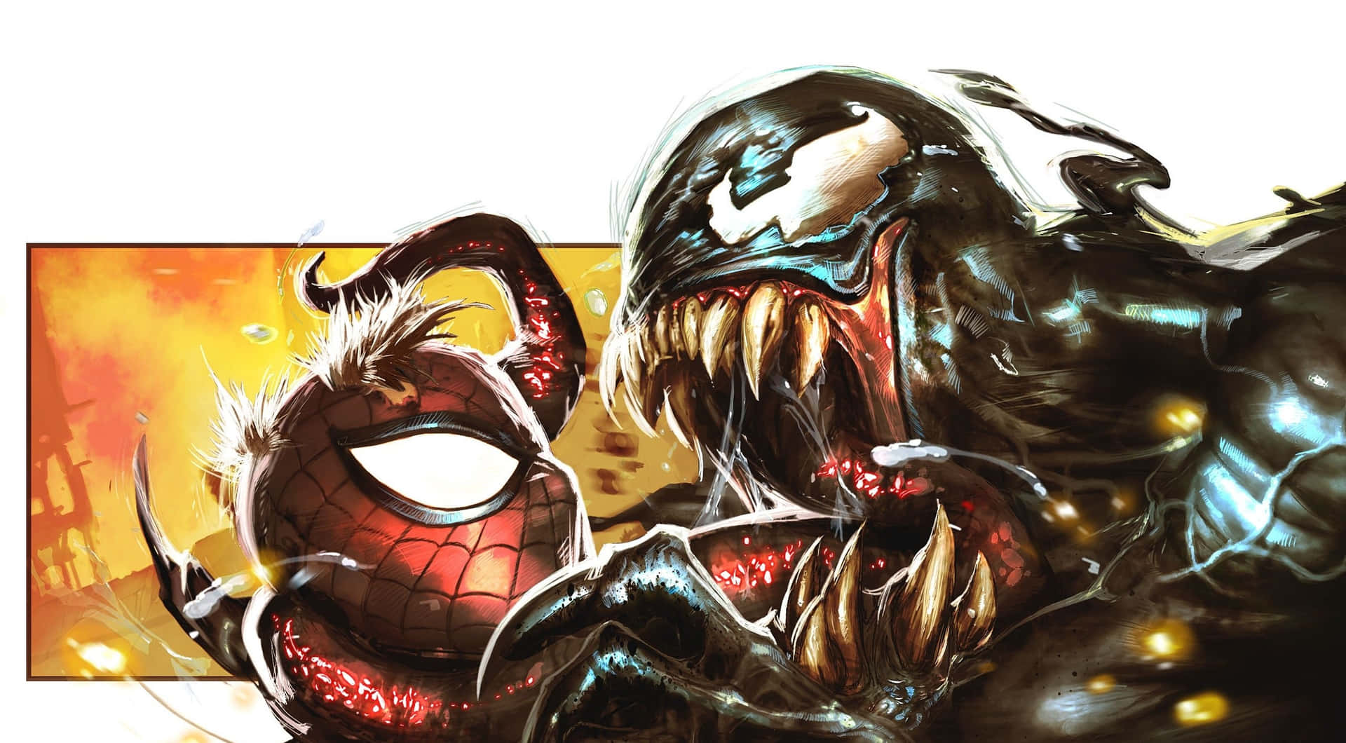 Venomspider-man È Pronto Per La Battaglia Sfondo