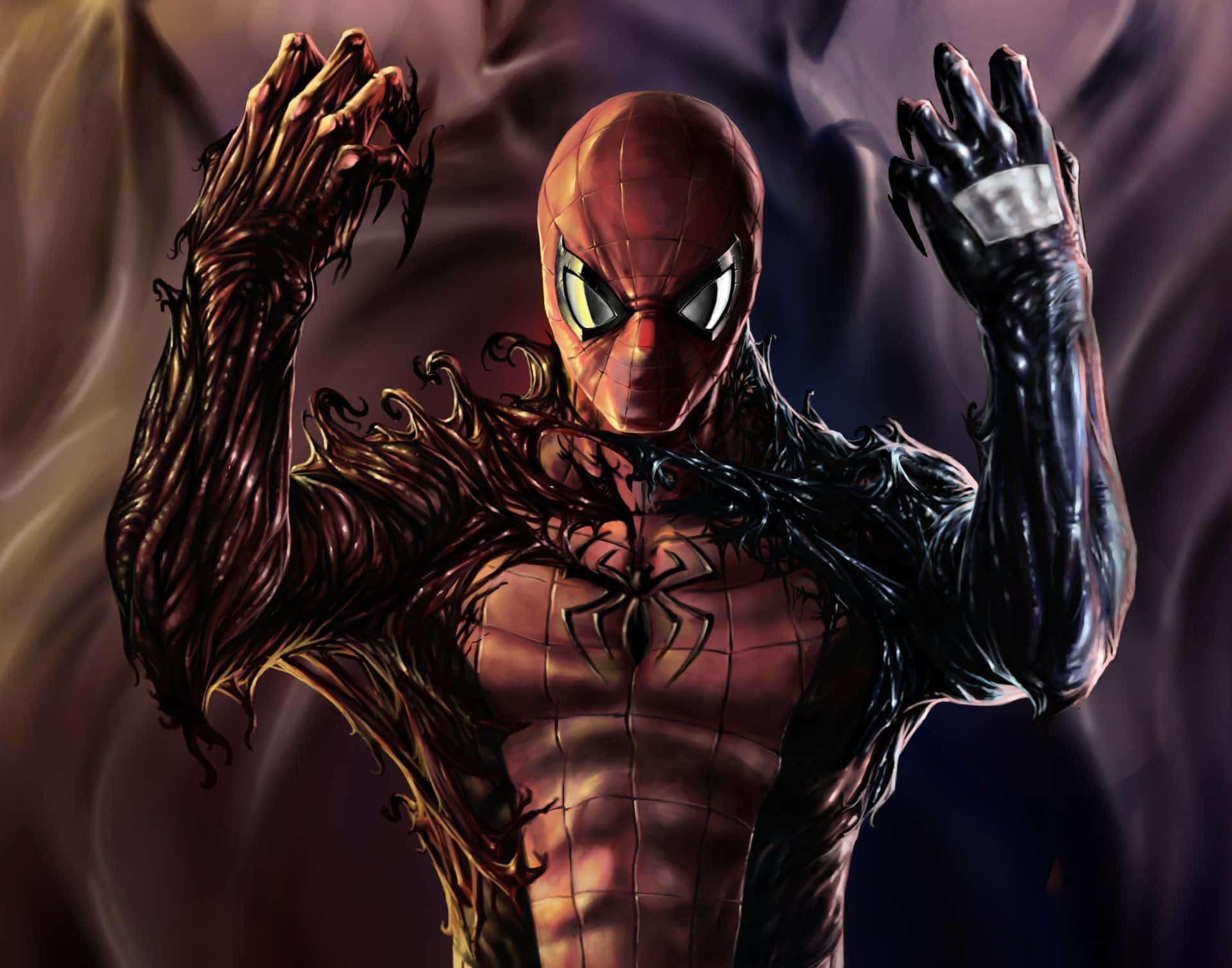 Venom Spider Man 3D Art Wallpaper