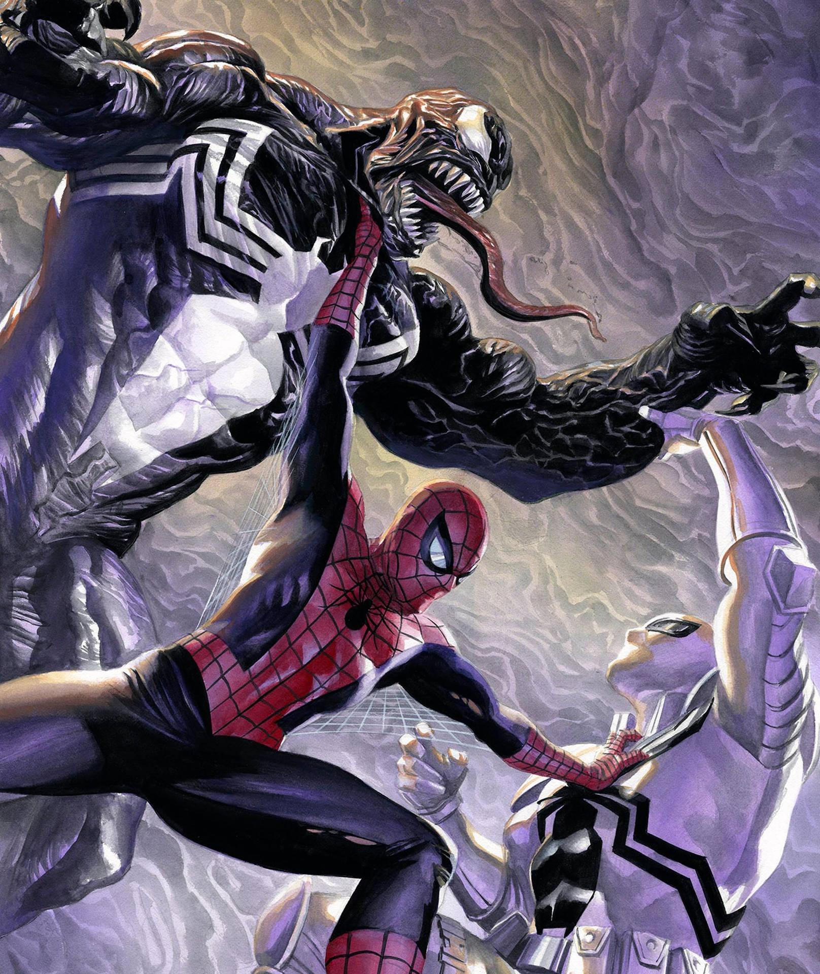 Venom Spiderman Anti Venom Battle Wallpaper