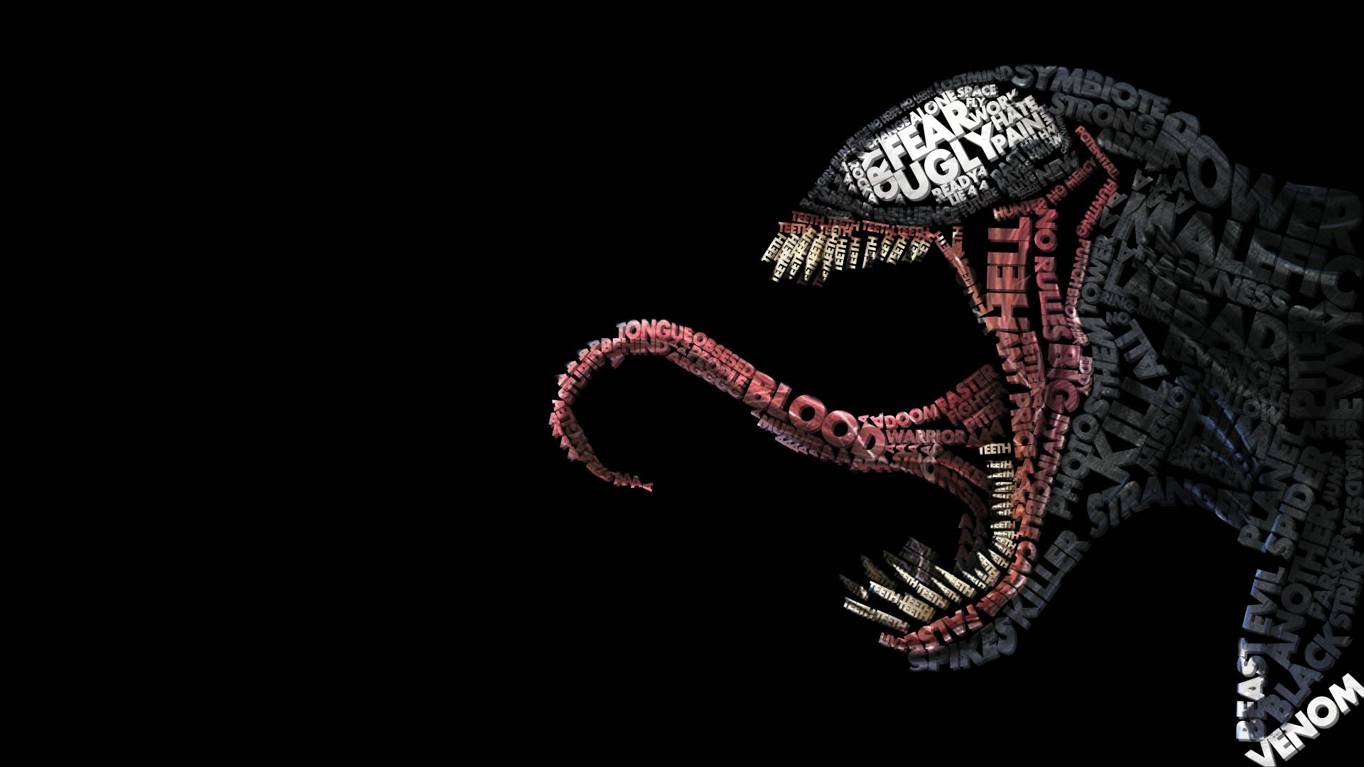 Venom Text Art Wallpaper