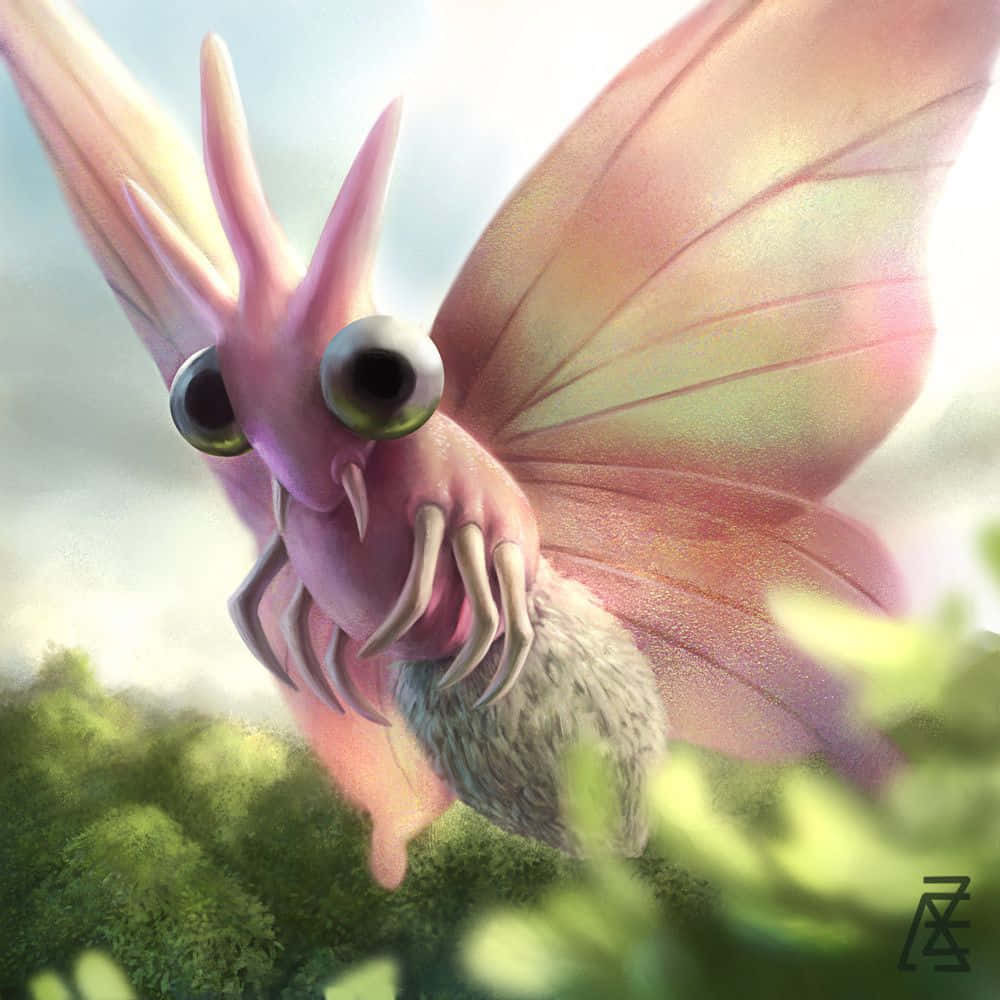 Venomoth During The Day Wallpaper