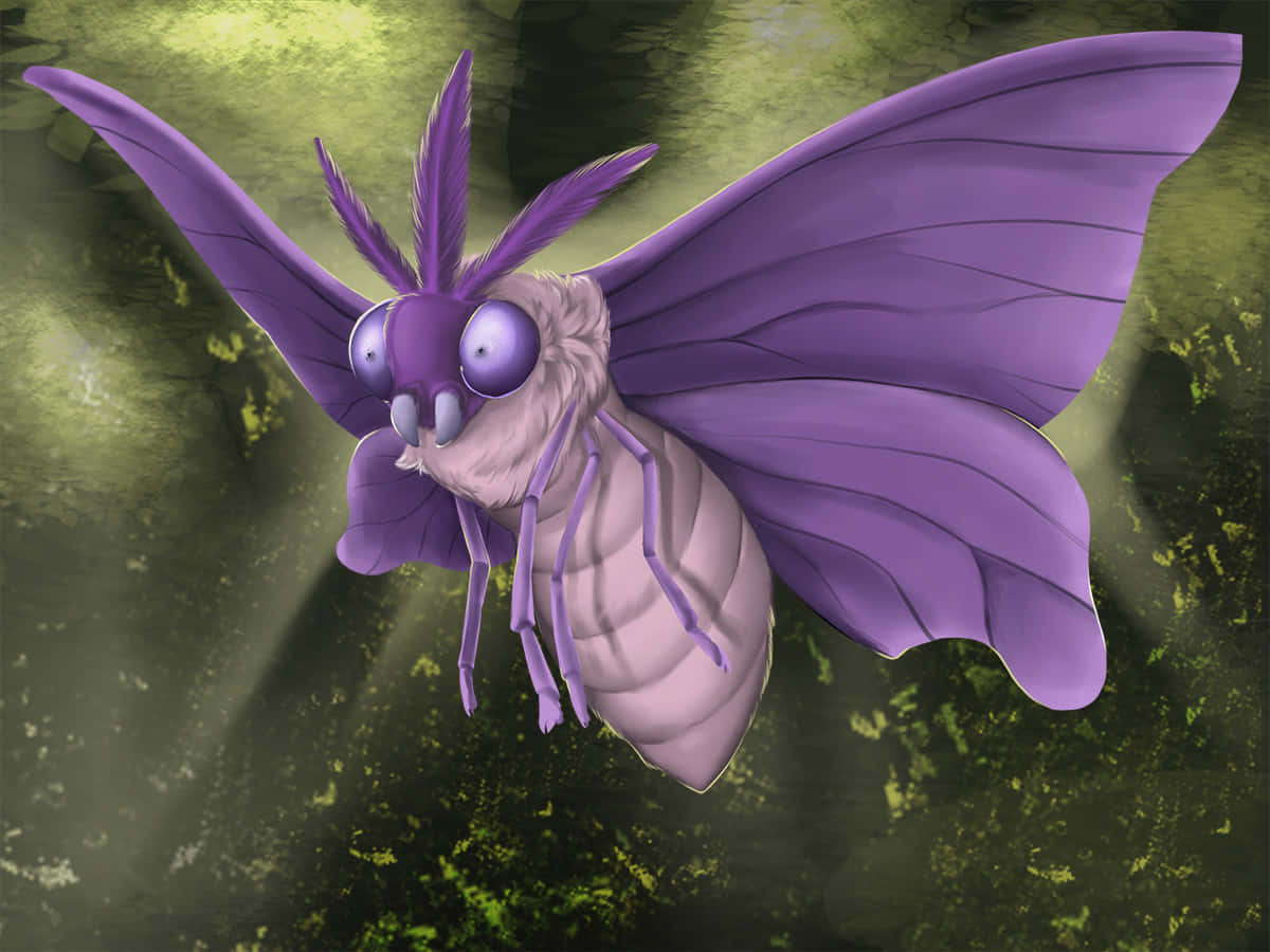 Venomoth,el Pokémon De Tipo Bicho Y Veneno. Fondo de pantalla