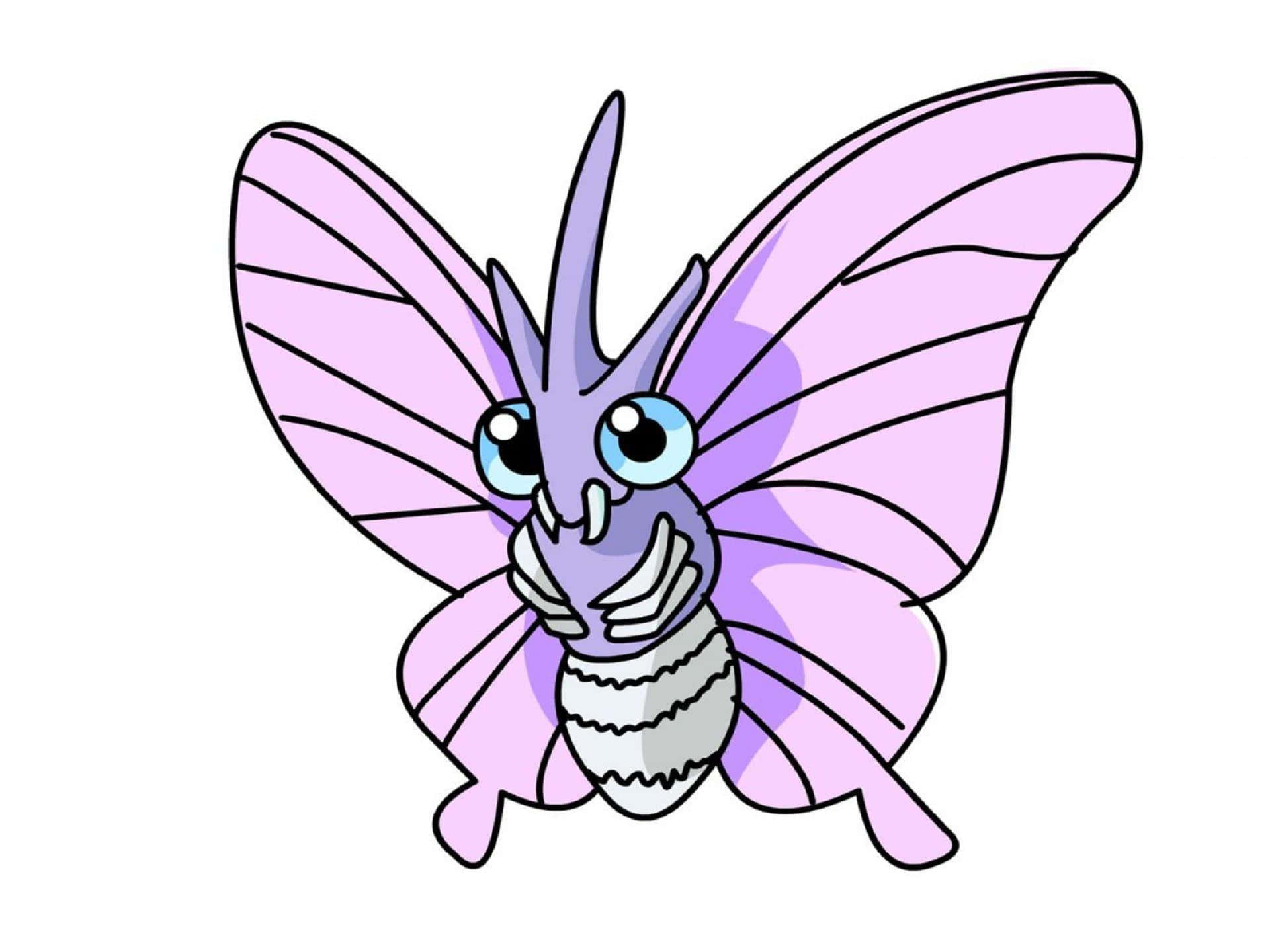 Venomoth With Thick Black Outlines Wallpaper