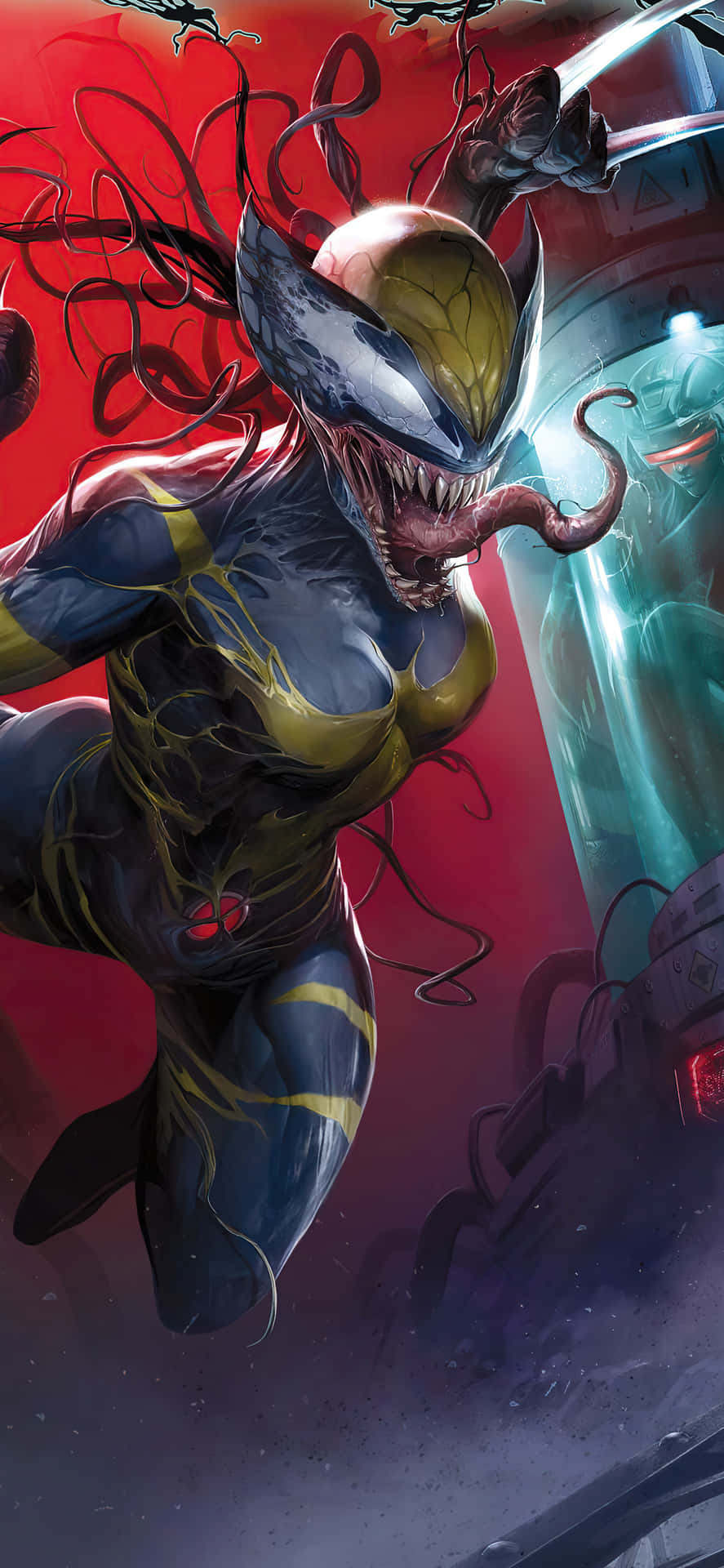 Ferocious Venomverse Characters in Action Wallpaper