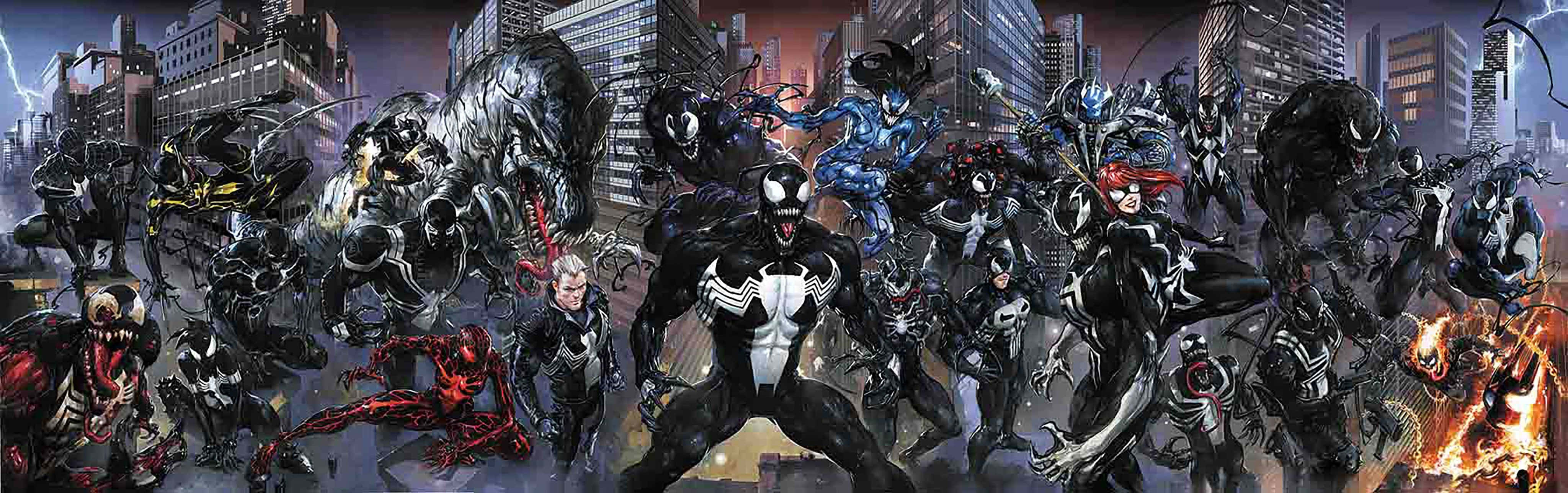 Venomverse: Epic Crossover of Marvel's Venomized Superheroes Wallpaper