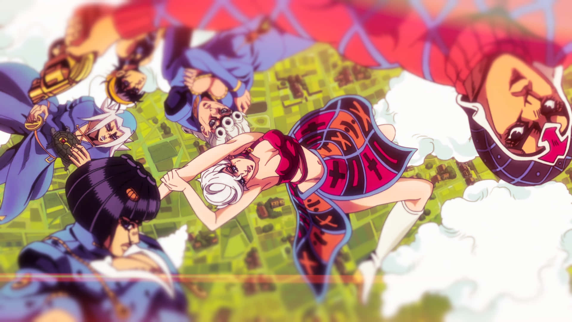 Vento Aureo Anime Cast in Action Wallpaper