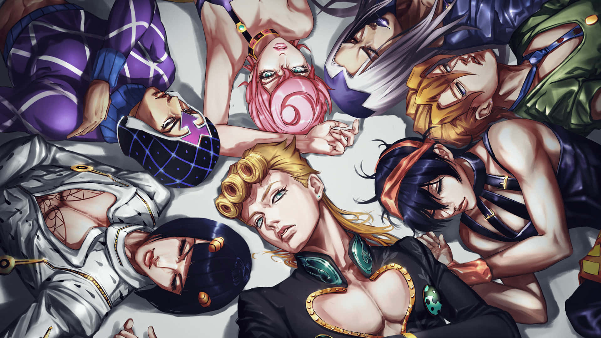 Vento Aureo Characters Unite in Vibrant 4K Artwork Wallpaper