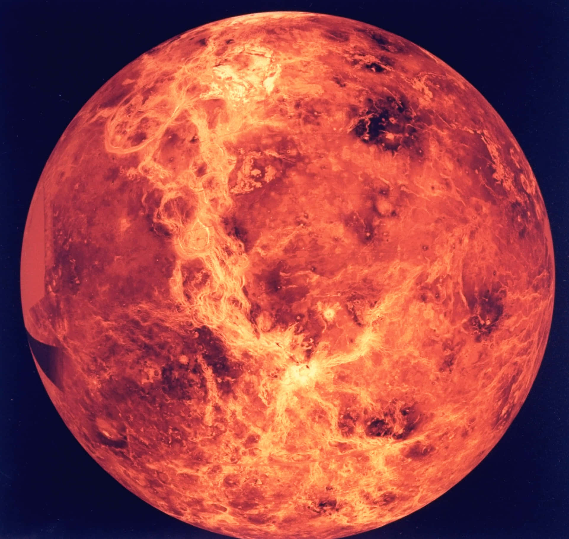 A view of the planet Venus.