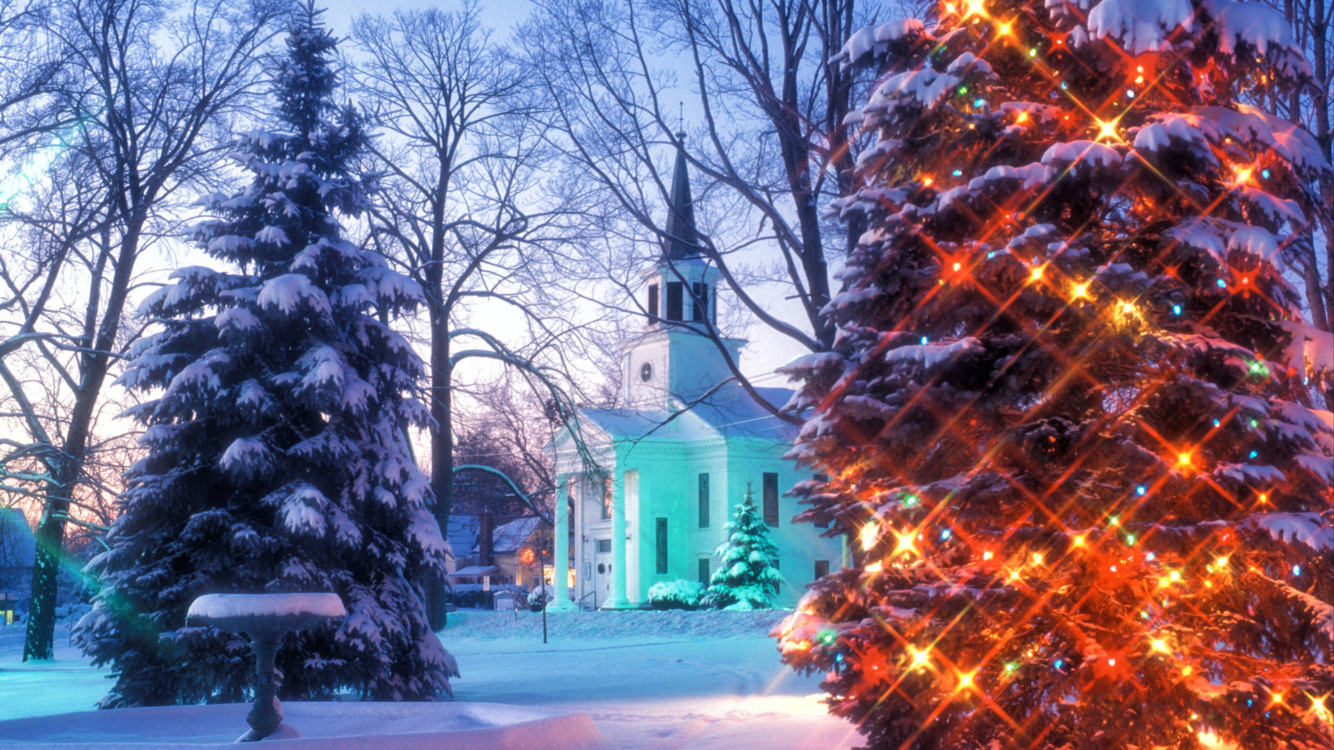 Vermont Church Christmas Wallpaper
