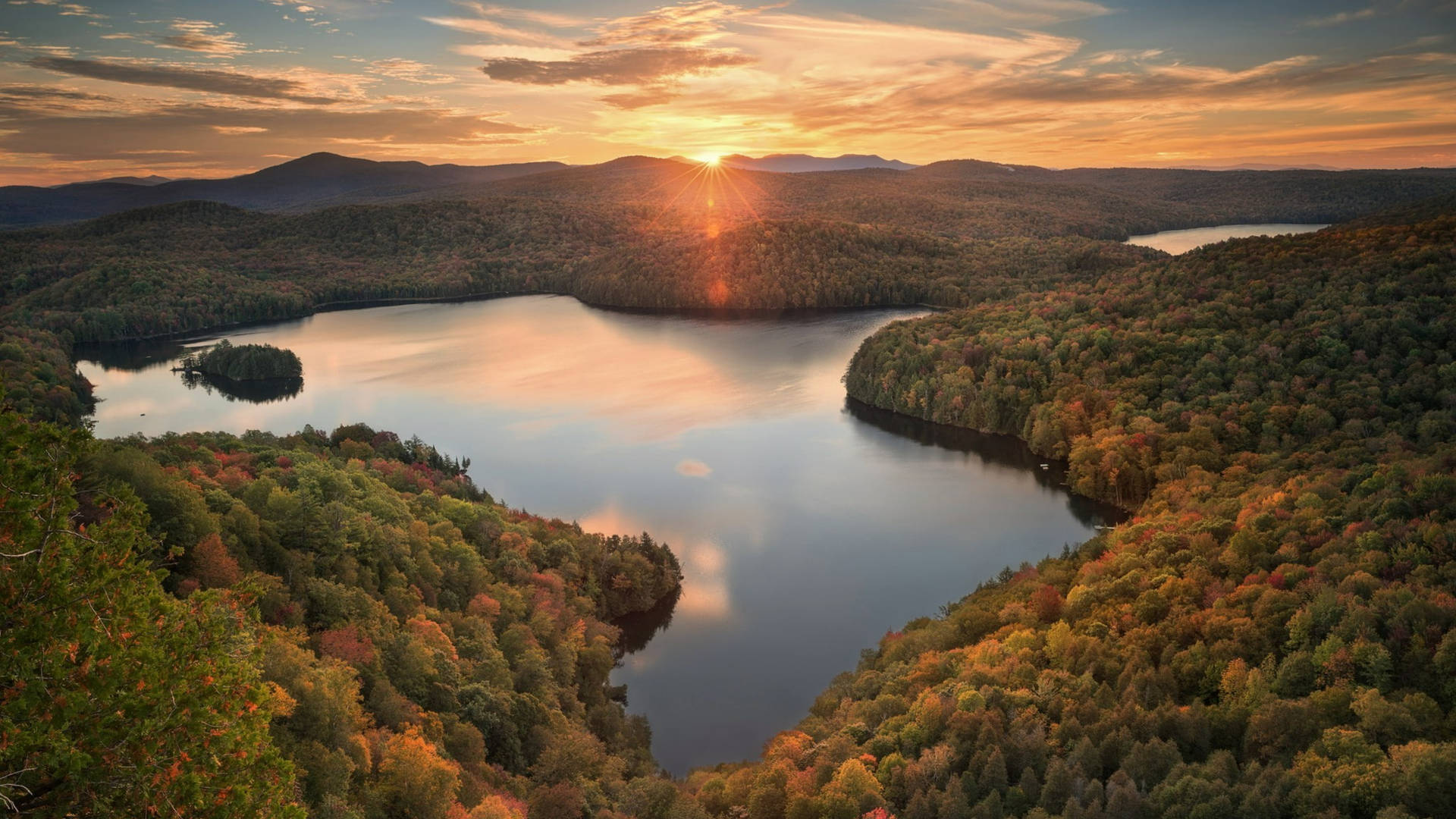 Vermont Nichols Pond Sunrise Wallpaper