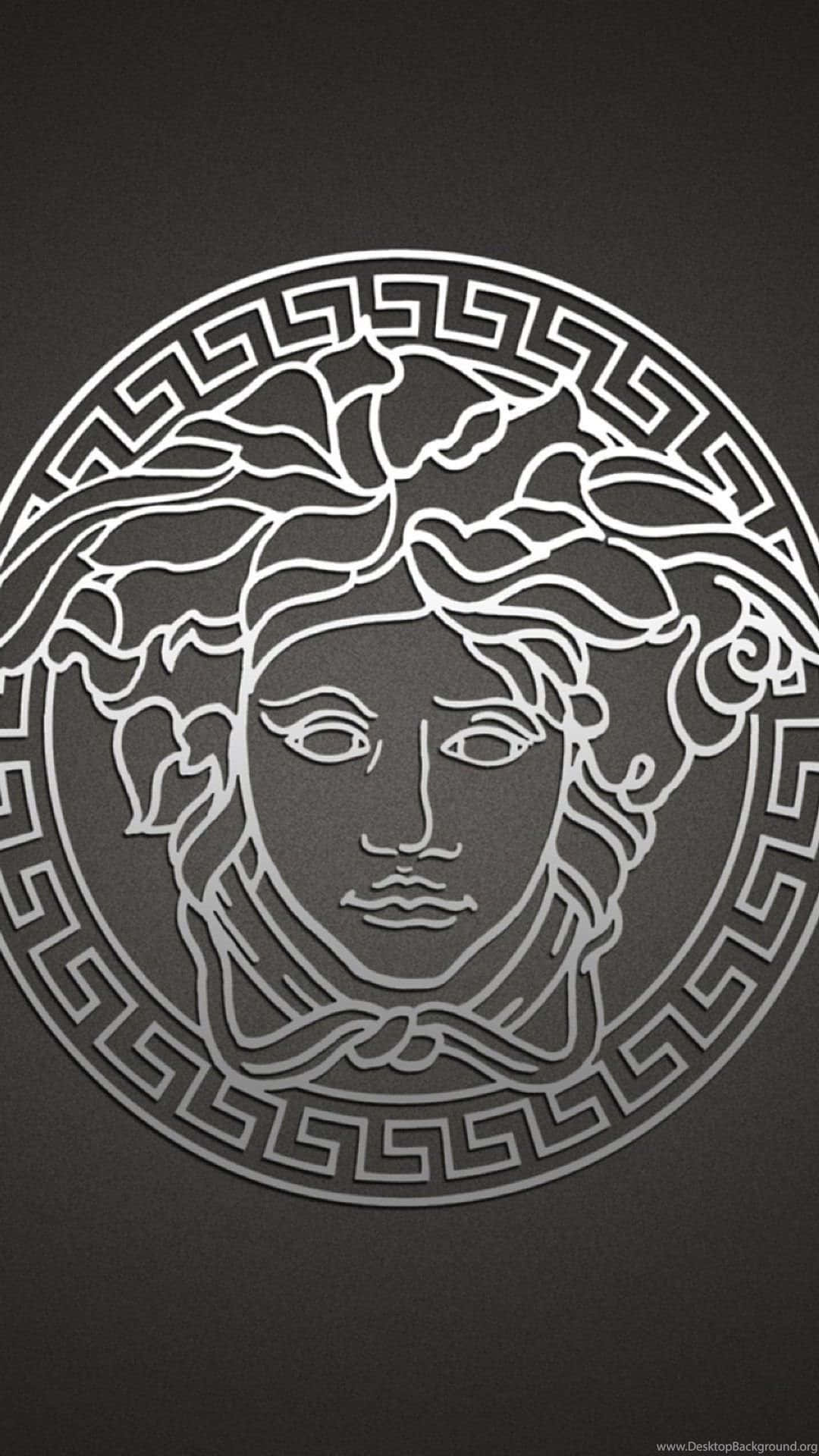 Download A White And Black Design Of A Medusa Head | Wallpapers.com