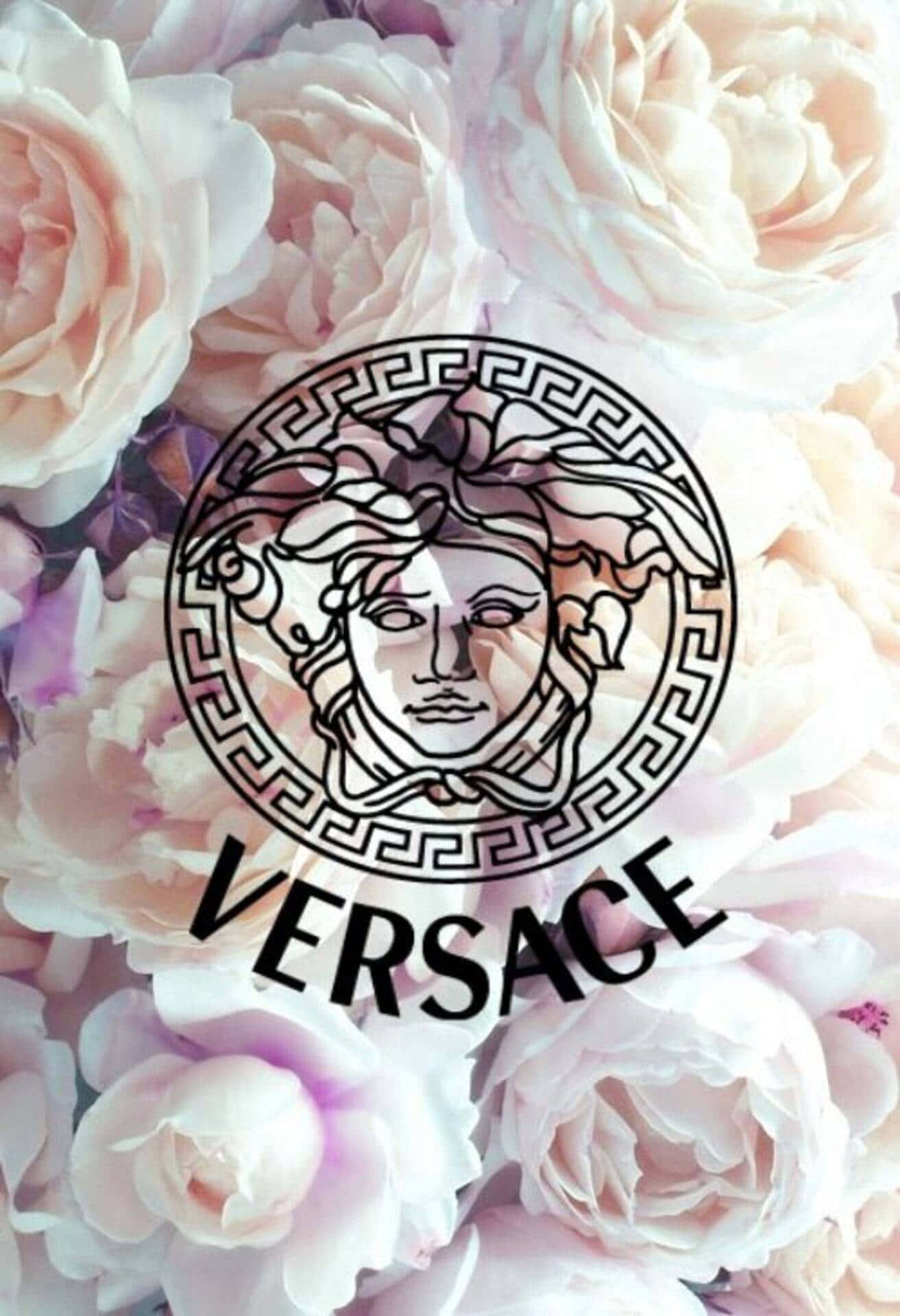 Versace Logo With Flowers In The Background