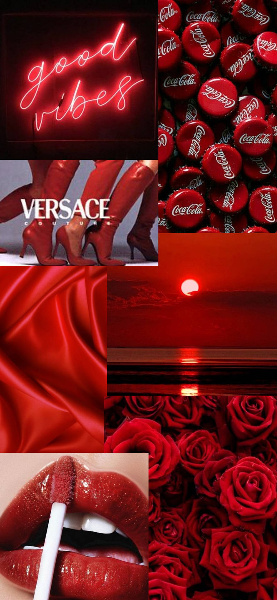 Versace Glossy Rød Æstetisk Iphone Wallpaper