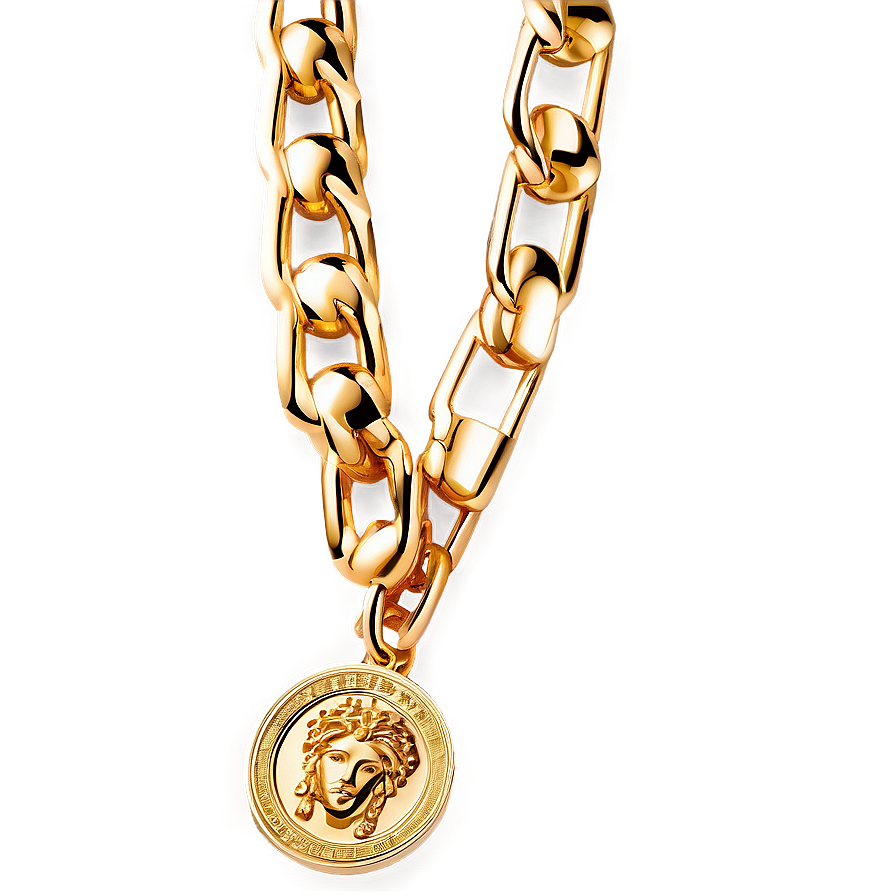 Versace Gold Chain Png 06202024 PNG