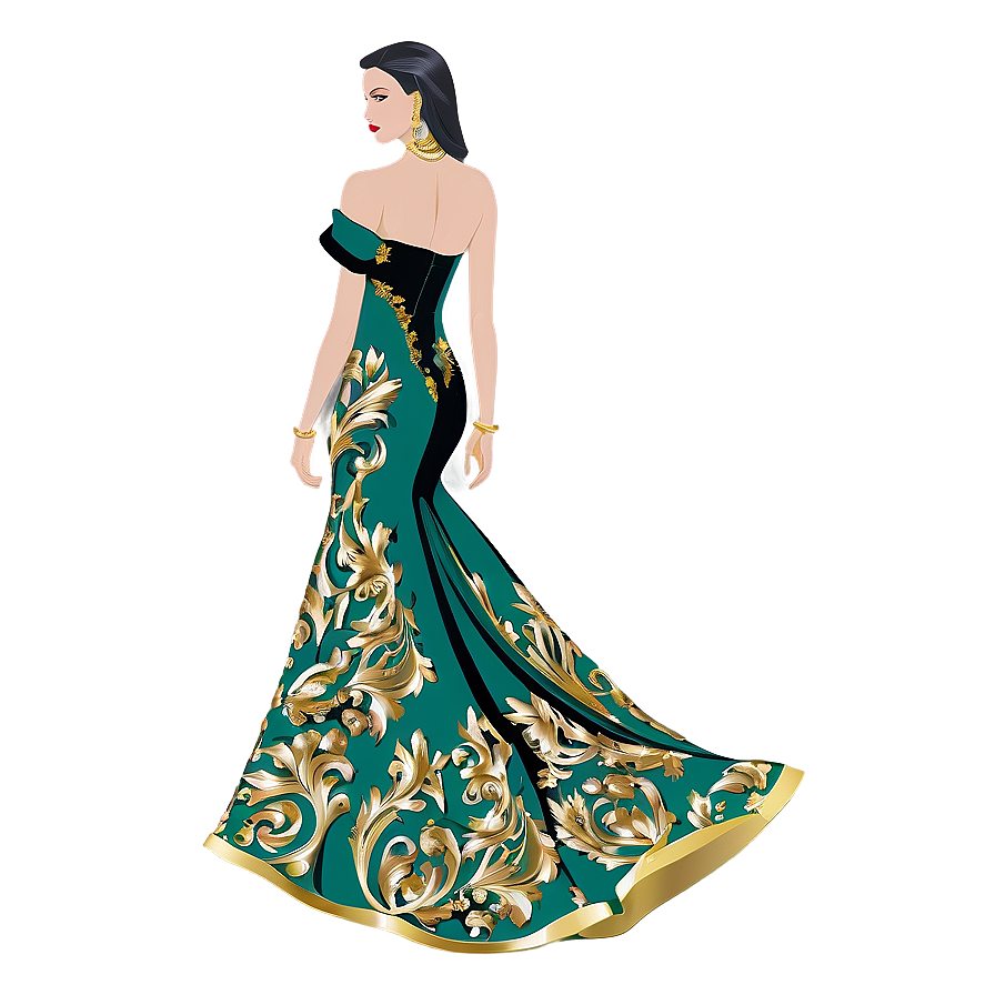 Versace Gown Design Png 06202024 PNG