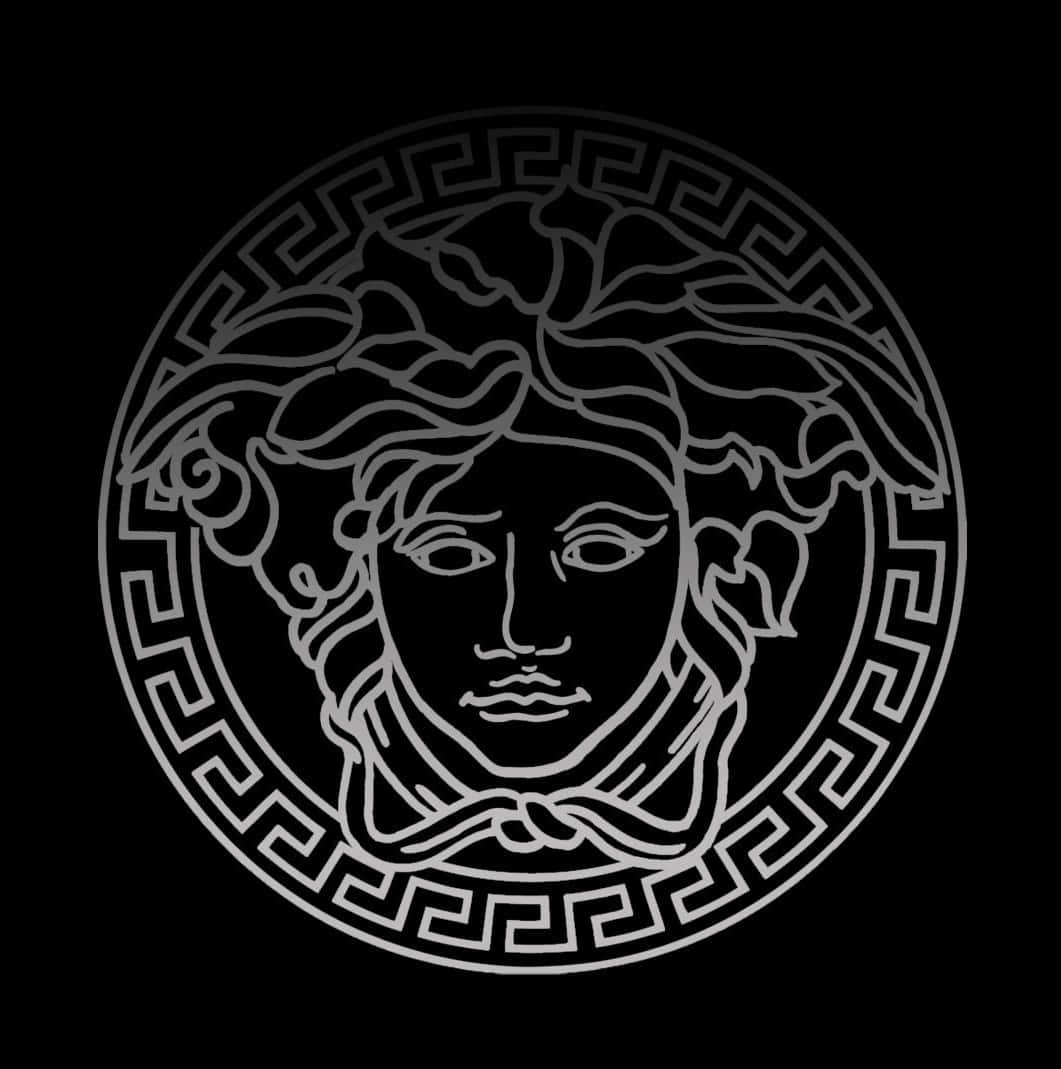 Versace Iphone Ombre Black White Logo Wallpaper