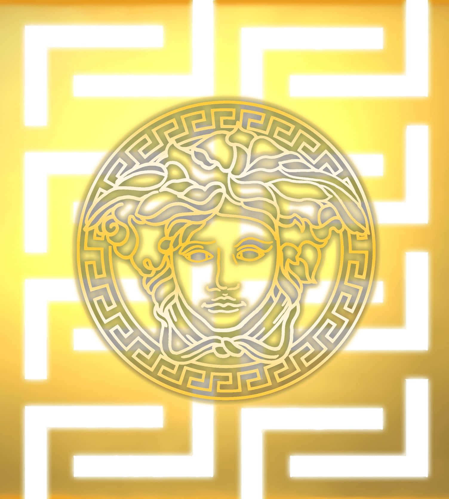 Versace Iphone Yellow Greek Pattern Wallpaper