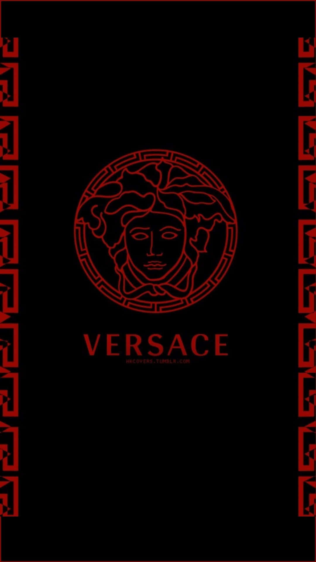 Versaceiphone Rojo Negro Logo Fondo de pantalla