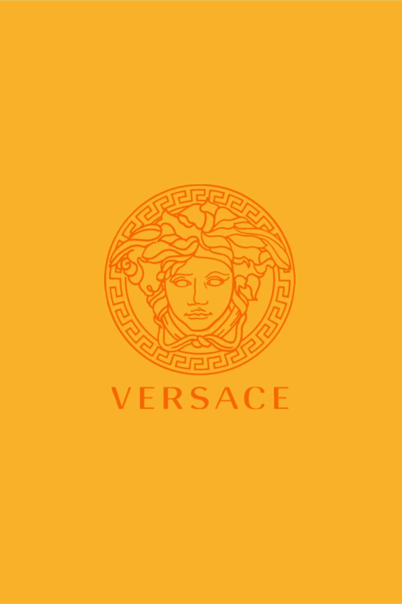 Versaceiphone Amarillo Naranja Logo Fondo de pantalla