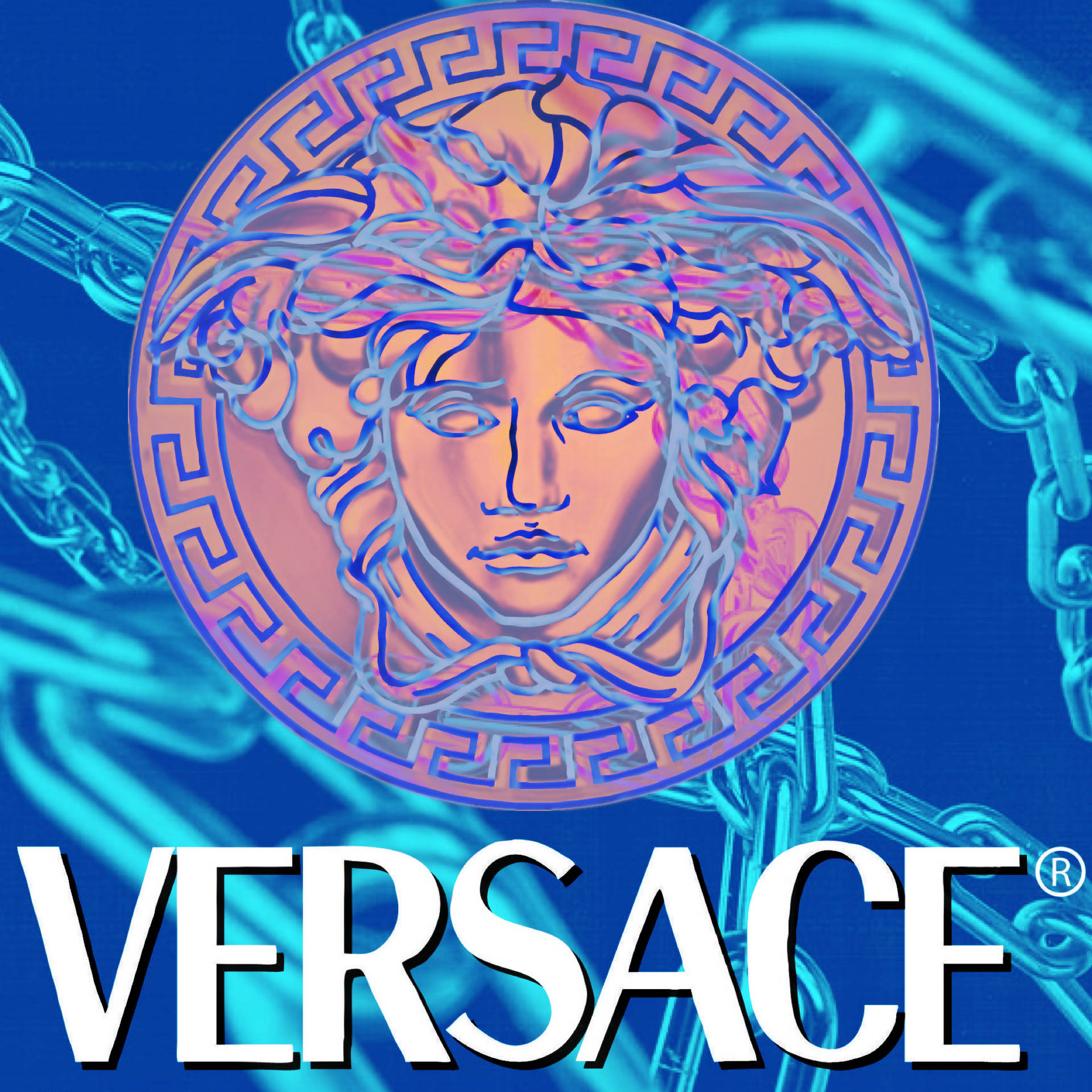 Versace Logo Gold And Water Edition Wallpaper