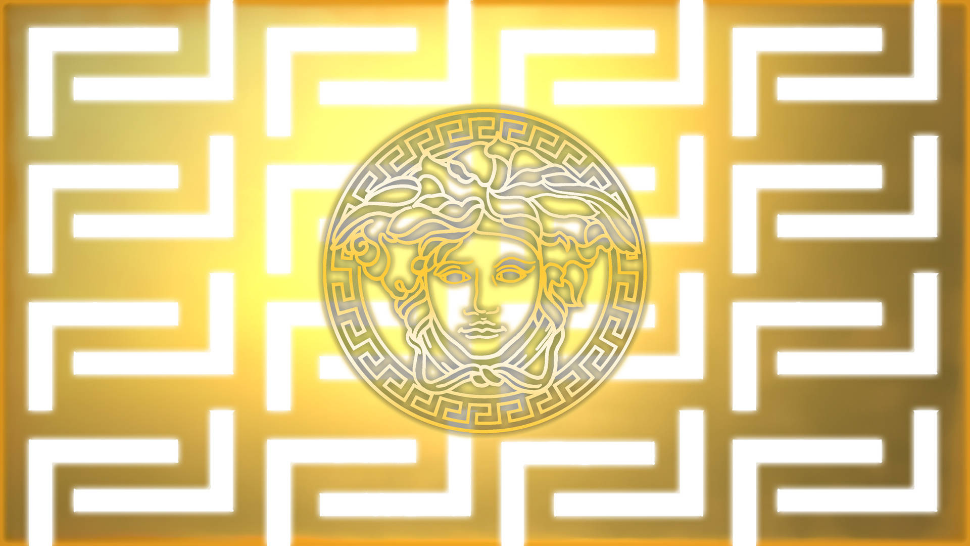 Gold And Yellow Versace Logo Wallpaper