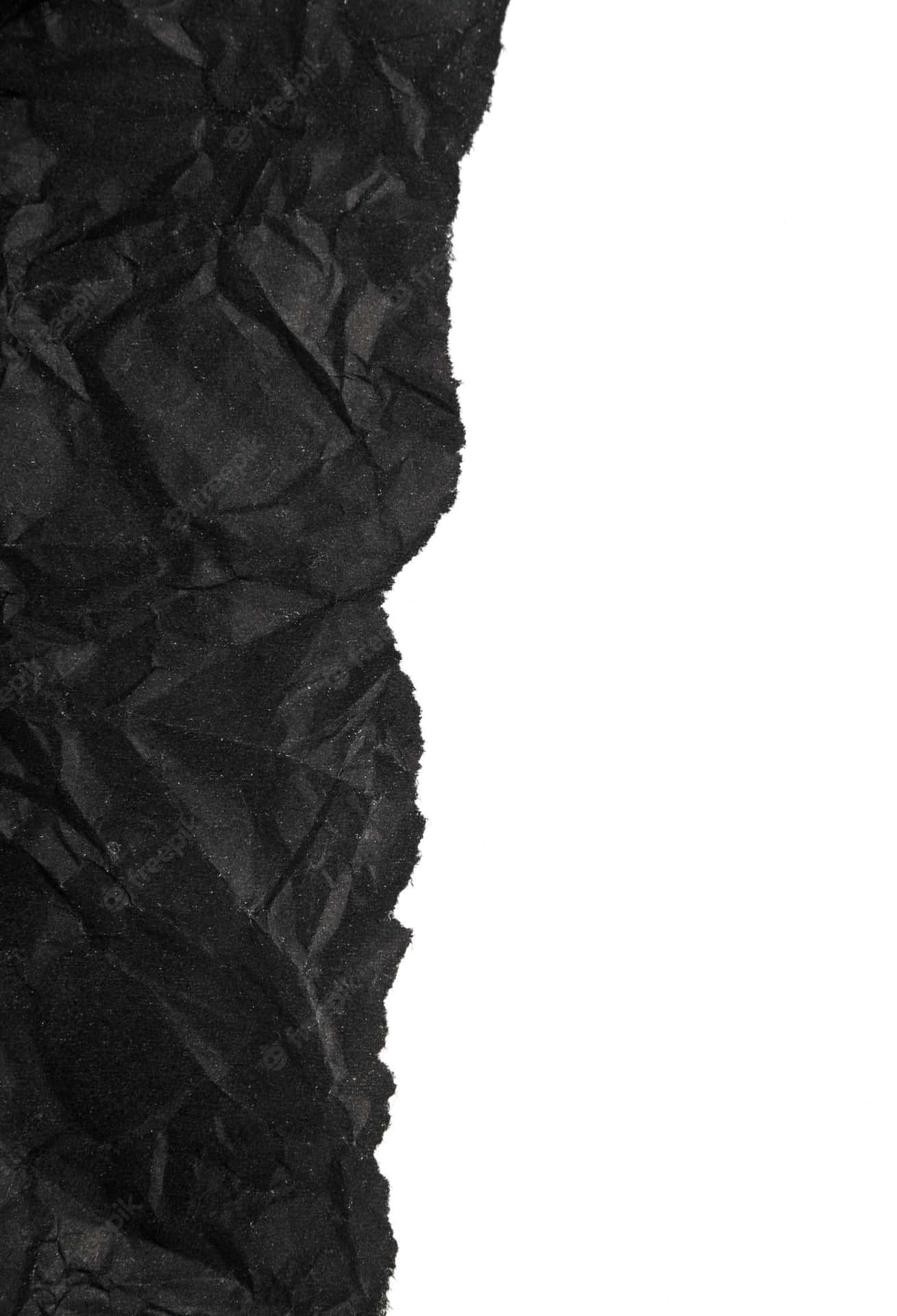 Vertical Black Crumpled Torn Paper Wallpaper