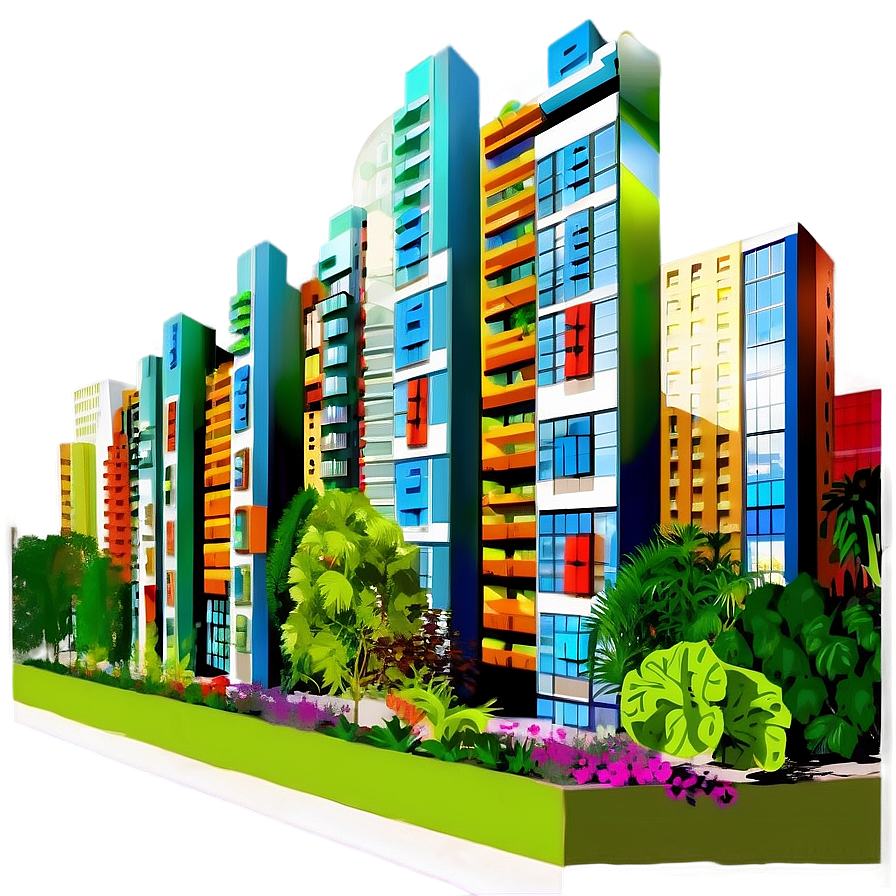 Vertical City Gardens Png Lkb79 PNG