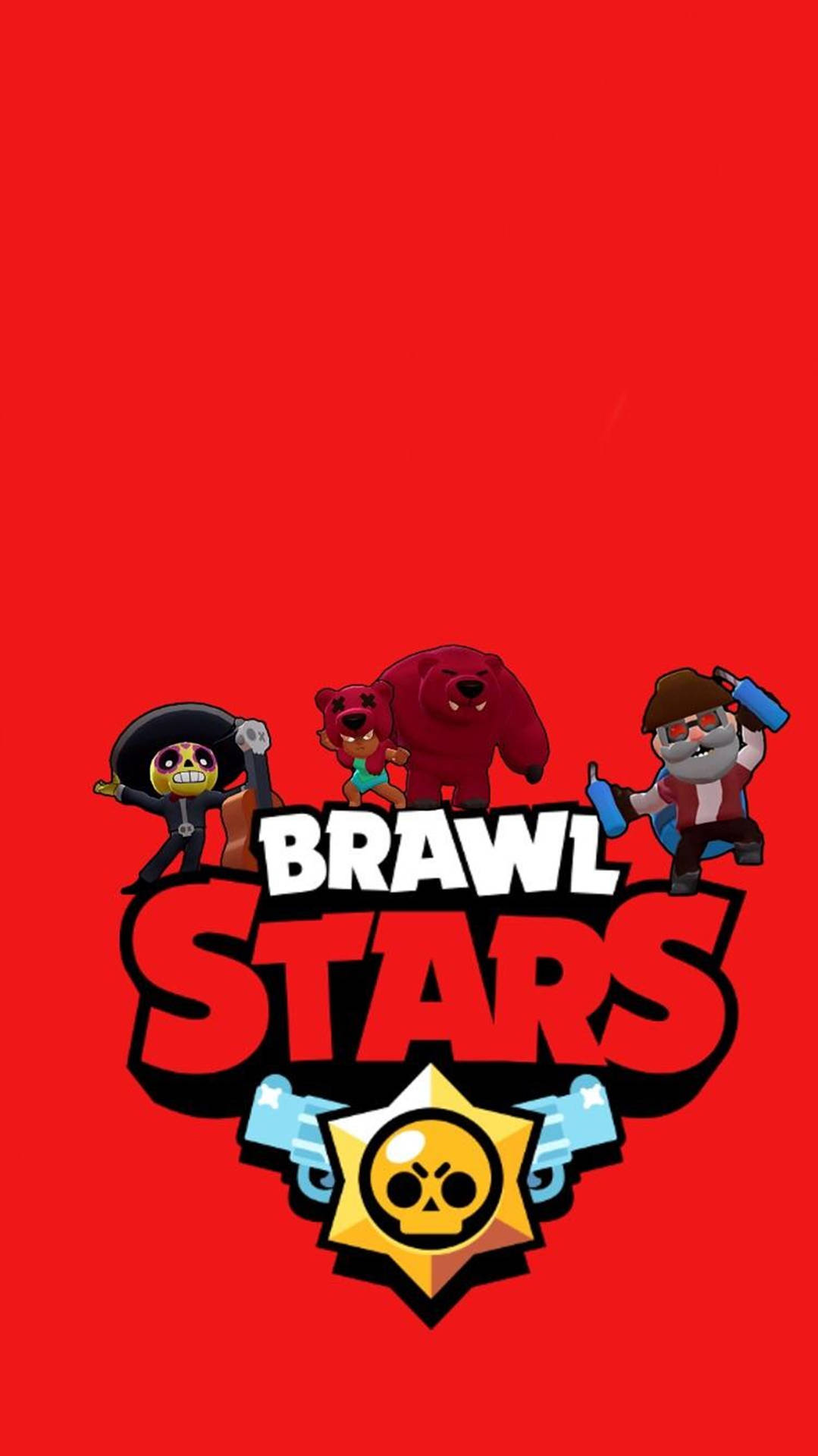 Vertical Red Logo Brawl Stars 4k Background
