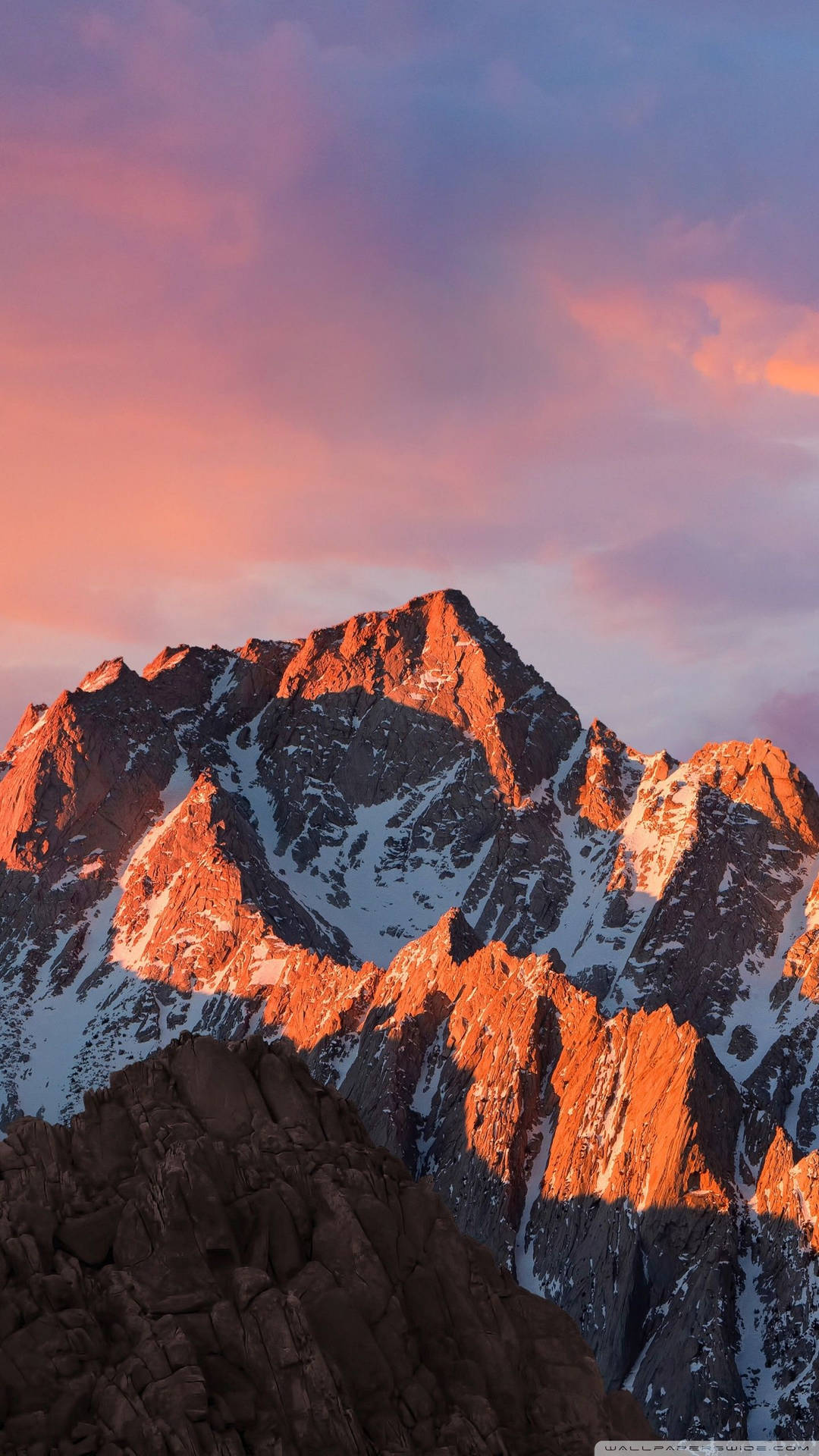 Vertical Sunset-shade Mountain Wallpaper