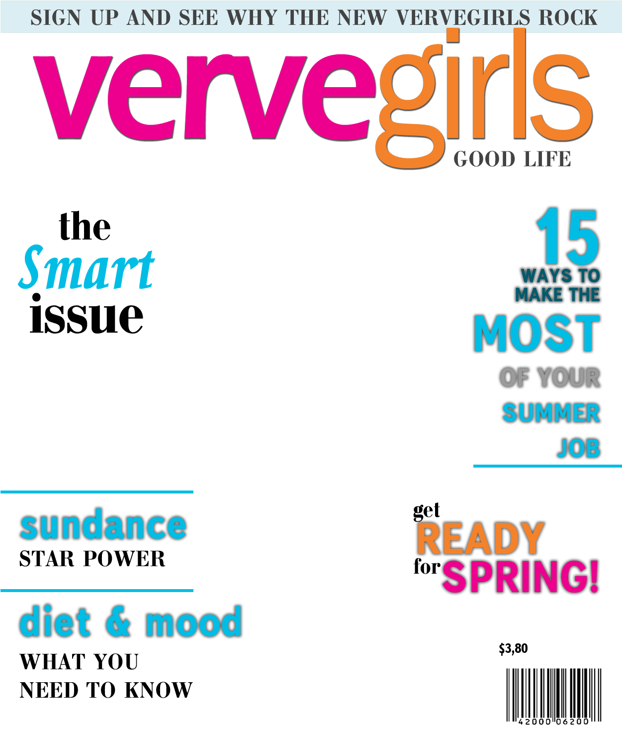 Verve Girls Magazine Cover Spring Issue PNG