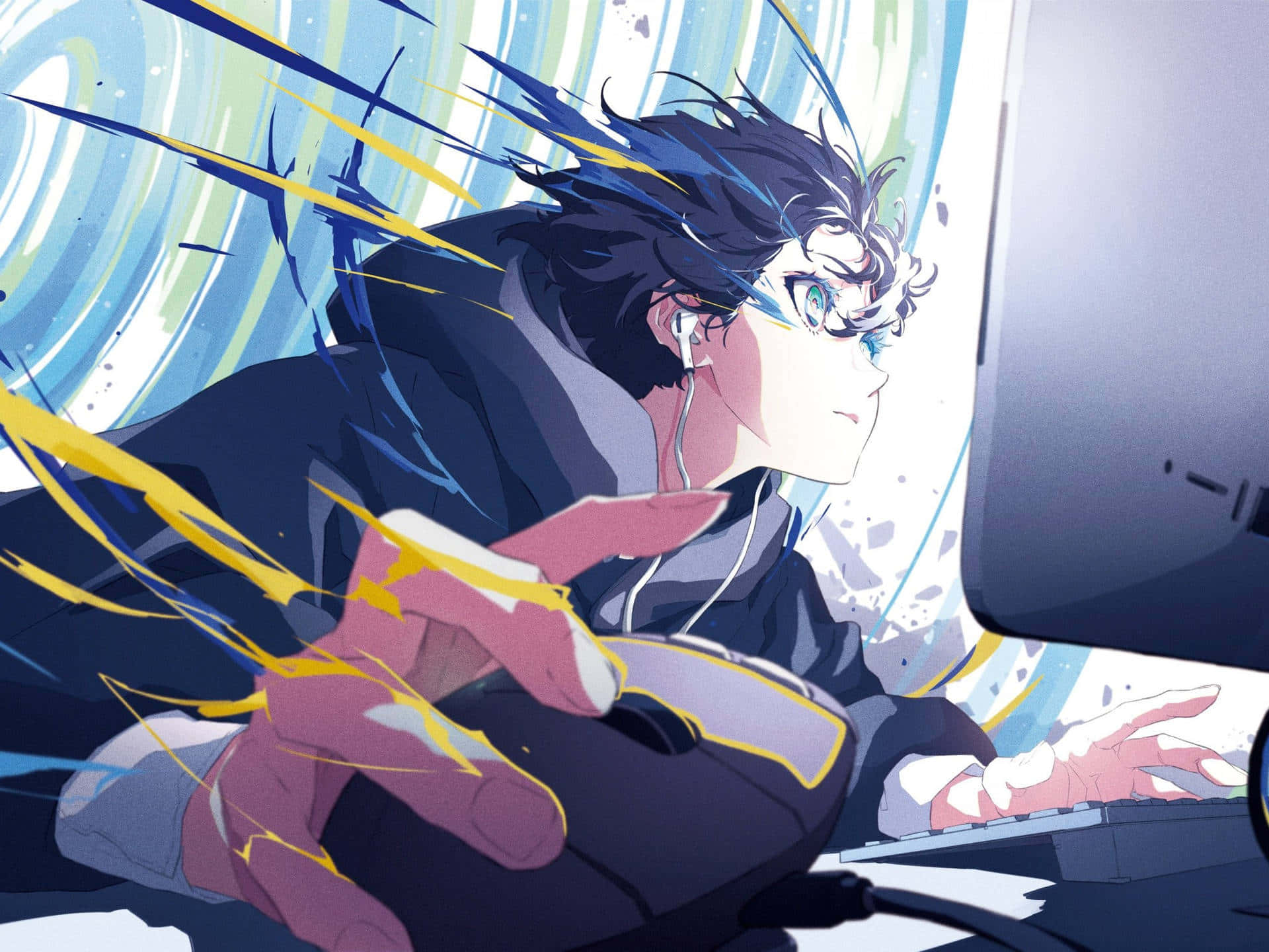 Sehraggressiver Gaming-anime Wallpaper
