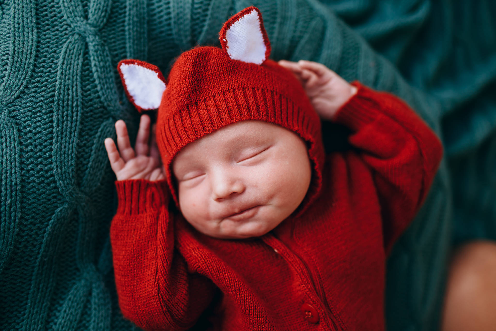 Very Cute Baby Fox Red Costume Wallpaper