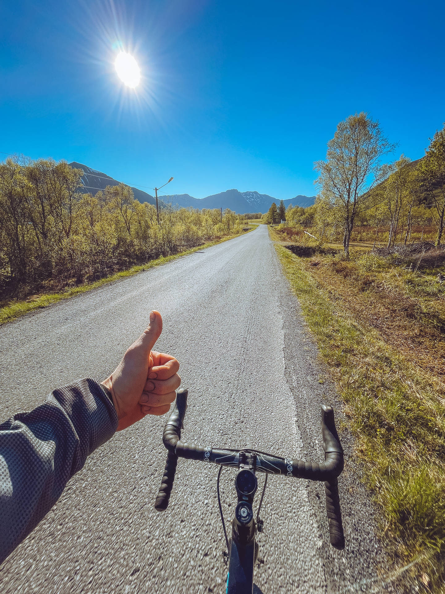 Very Good Thumbs-up While Cycling Wallpaper